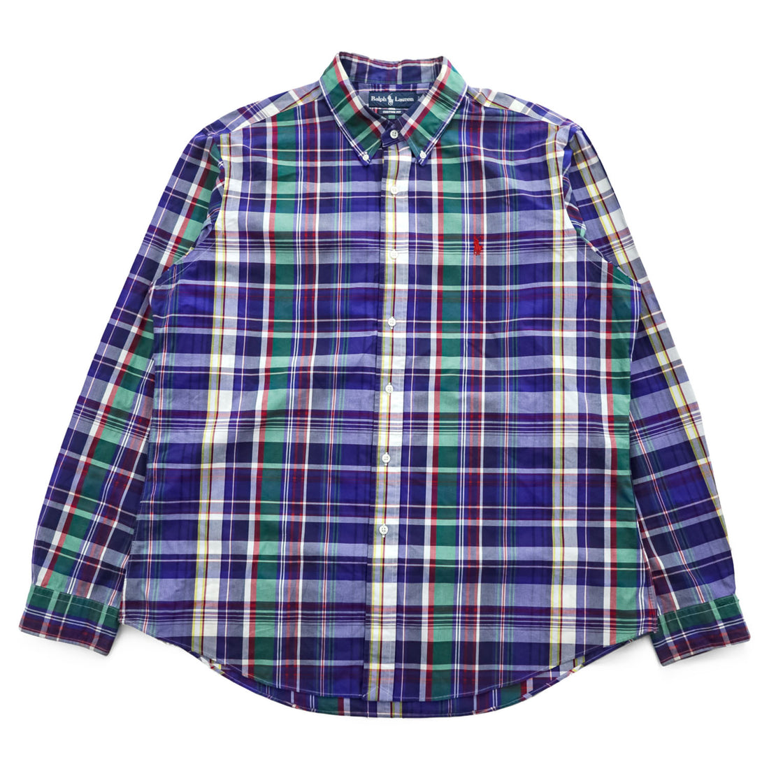 Ralph Lauren Custom Fit Madras Plaid Long Sleeve Button Down Shirt XL