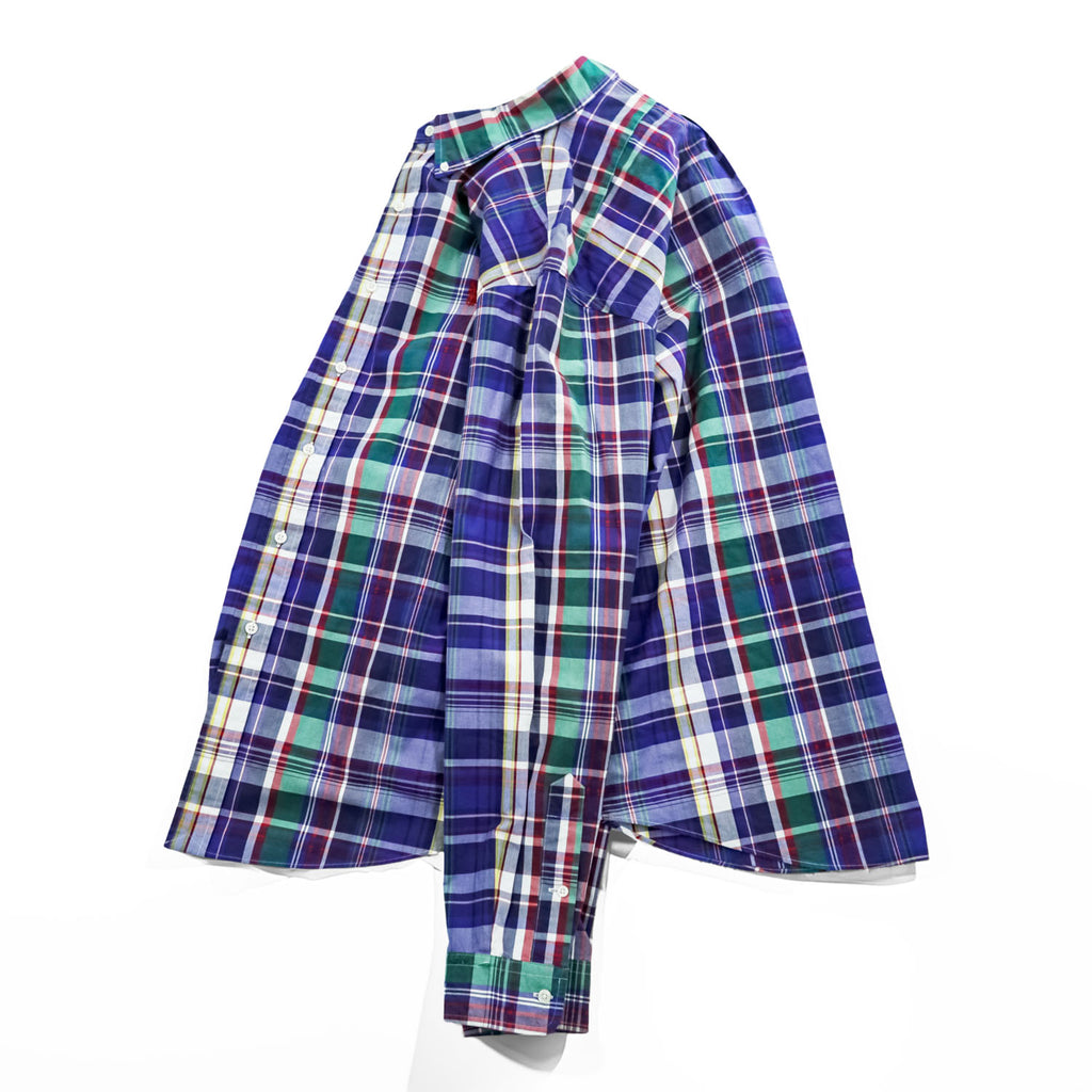 Ralph Lauren Custom Fit Madras Plaid Long Sleeve Button Down Shirt XL