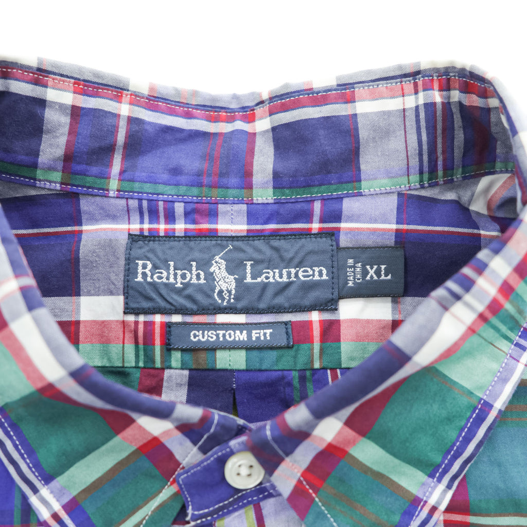Ralph Lauren Custom Fit Madras Plaid Long Sleeve Button Down Shirt XL