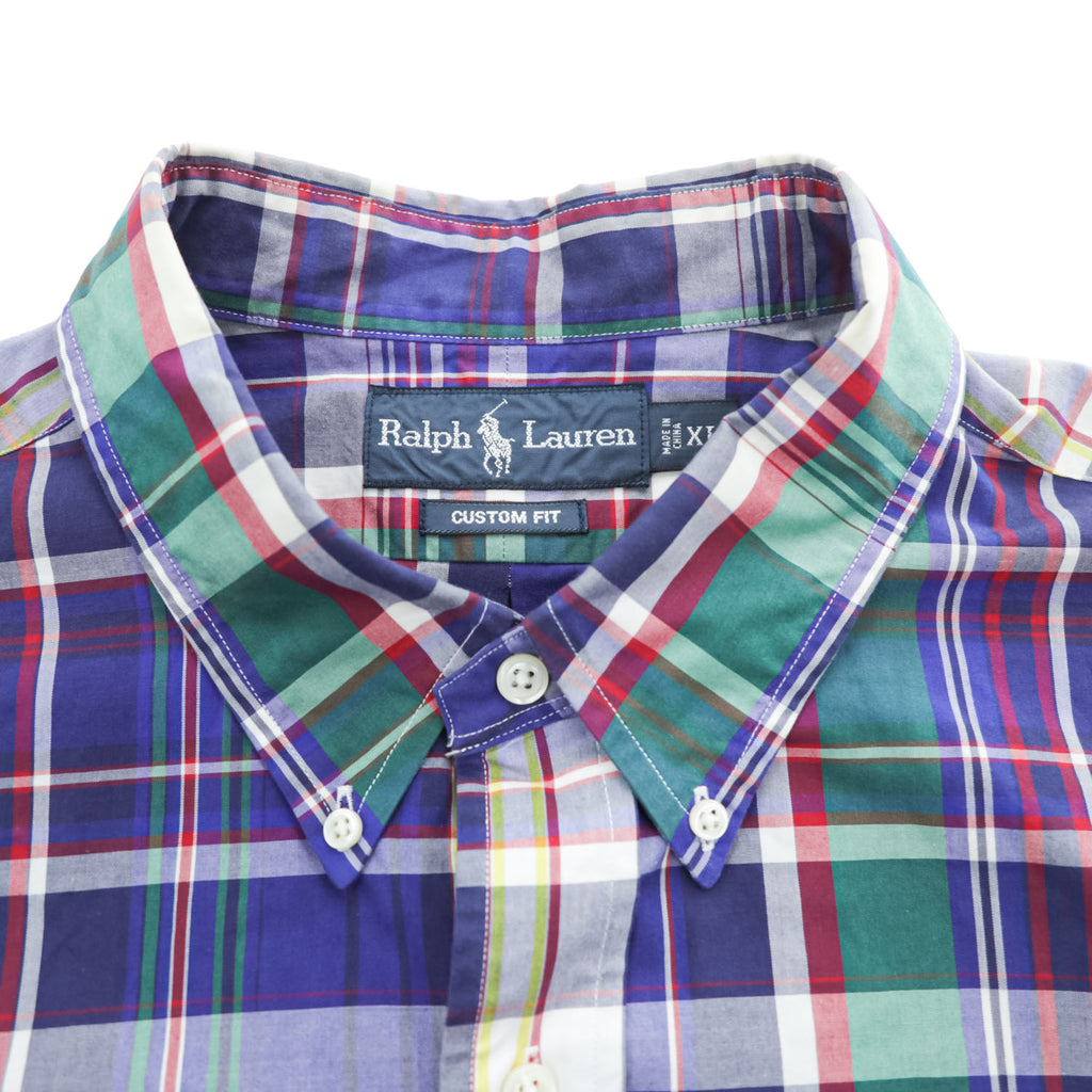 Ralph Lauren Custom Fit Madras Plaid Long Sleeve Button Down Shirt XL