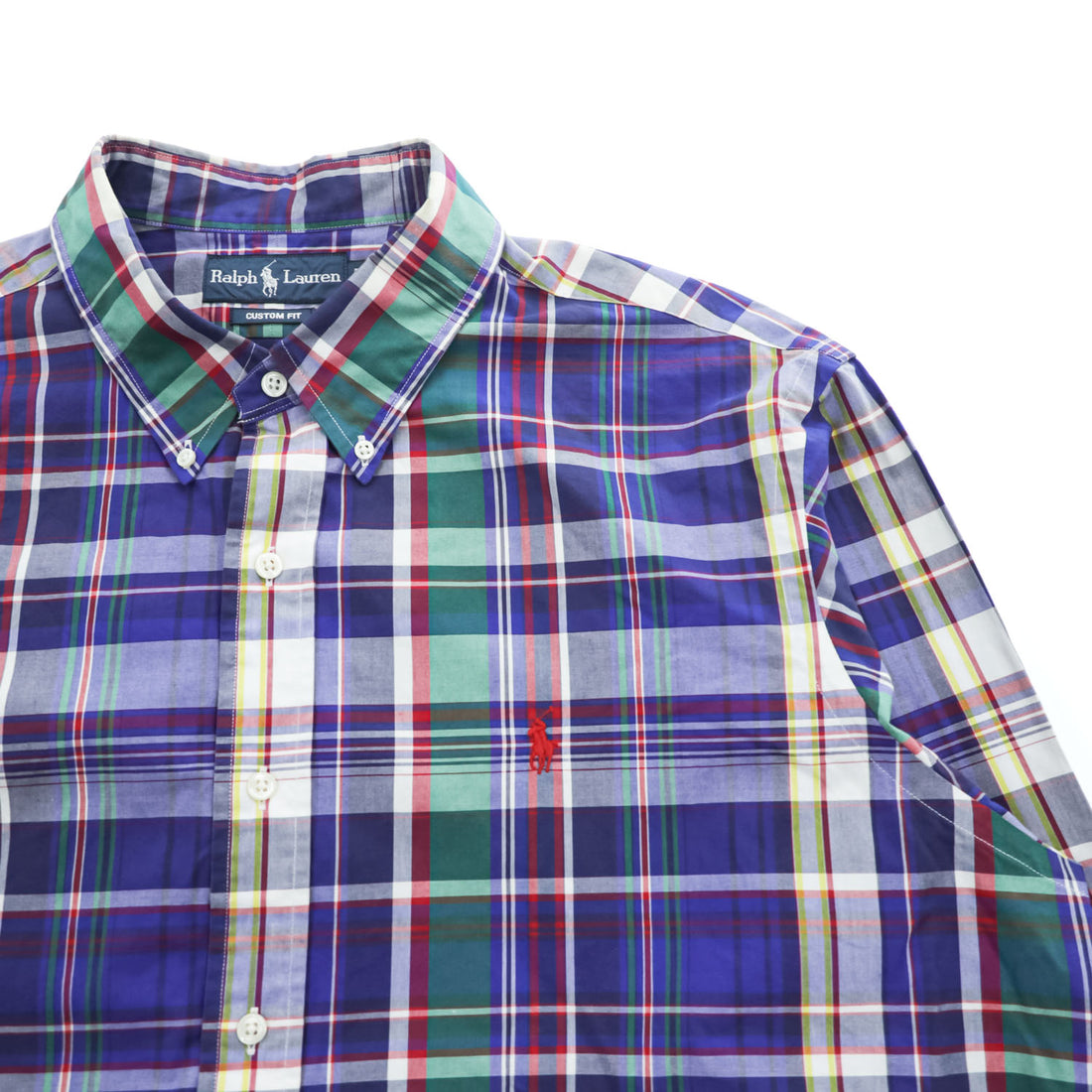 Ralph Lauren Custom Fit Madras Plaid Long Sleeve Button Down Shirt XL