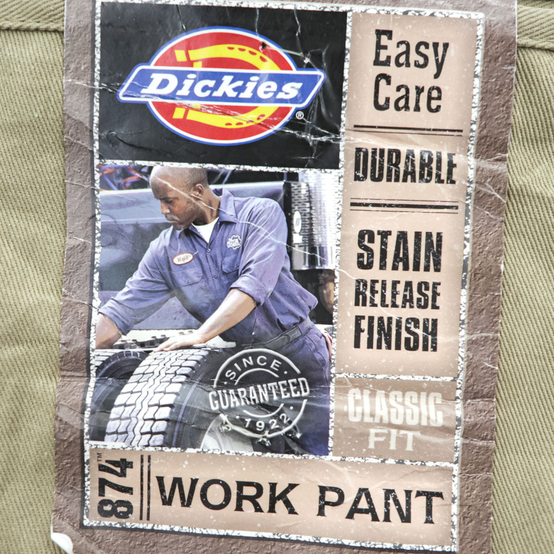 Dickies 874KH Deadstock Khaki Original Fit Work Pants W42 Unhemmed NWT