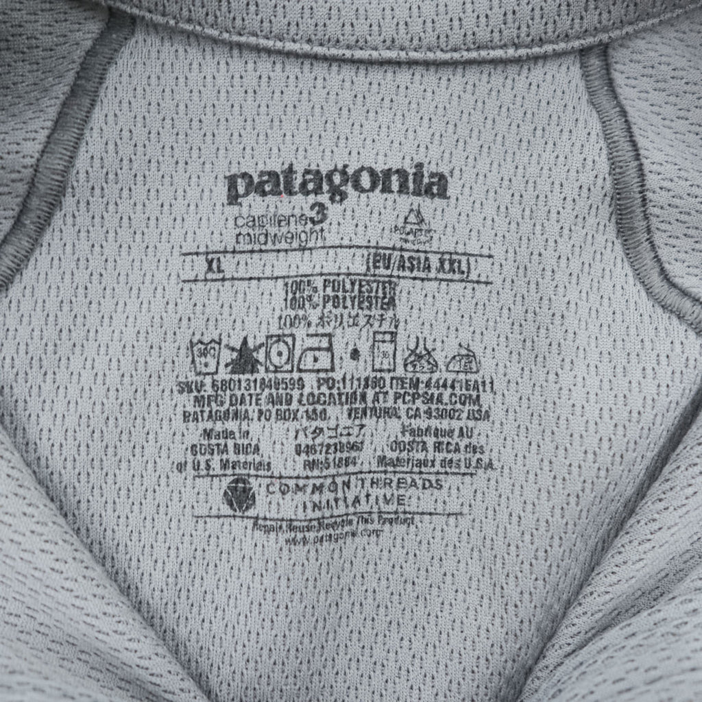 Patagonia 長袖 ロングスリーブ Tシャツ ロンT XL グレー ストレッチ Capilene 3 Midweight Zip Neck Pullover 44441