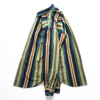 Vintage 80s 90s L.L.Bean Men’s XL Tall Multicolor Vertical Stripe Cotton Shirt Hong Kong