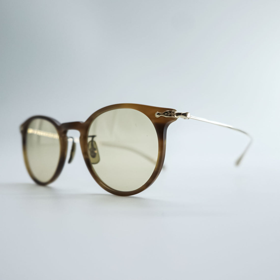 OLIVER PEOPLES サングラス ボストン ゴールド ブラウン 18G ベッコウ チタン