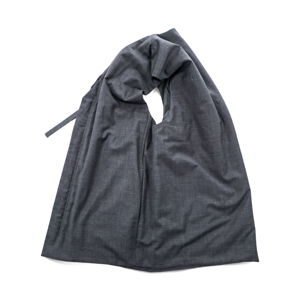 N.HOOLYWOOD COMPILE PRIMALOFT Padded Zip Vest Charcoal Gray Wool Blend Size 36 Japan