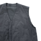 N.HOOLYWOOD COMPILE PRIMALOFT Padded Zip Vest Charcoal Gray Wool Blend Size 36 Japan