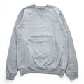 Carhartt TS0124-M K124 Crewneck Sweatshirt Grey Heather Brushed Fleece 70%Cotton 30%Poly V-stitch Logo Patch Loose Fit S