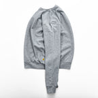 Carhartt TS0124-M K124 Crewneck Sweatshirt Grey Heather Brushed Fleece 70%Cotton 30%Poly V-stitch Logo Patch Loose Fit S