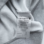 Carhartt TS0124-M K124 Crewneck Sweatshirt Grey Heather Brushed Fleece 70%Cotton 30%Poly V-stitch Logo Patch Loose Fit S