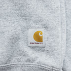 Carhartt TS0124-M K124 Crewneck Sweatshirt Grey Heather Brushed Fleece 70%Cotton 30%Poly V-stitch Logo Patch Loose Fit S
