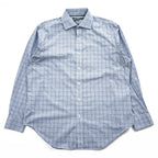 Lauren Ralph Lauren Classic Fit Light Blue Check Dress Shirt with Purple Grid 16½ 34/35 Cotton Blend Stretch Non-Iron