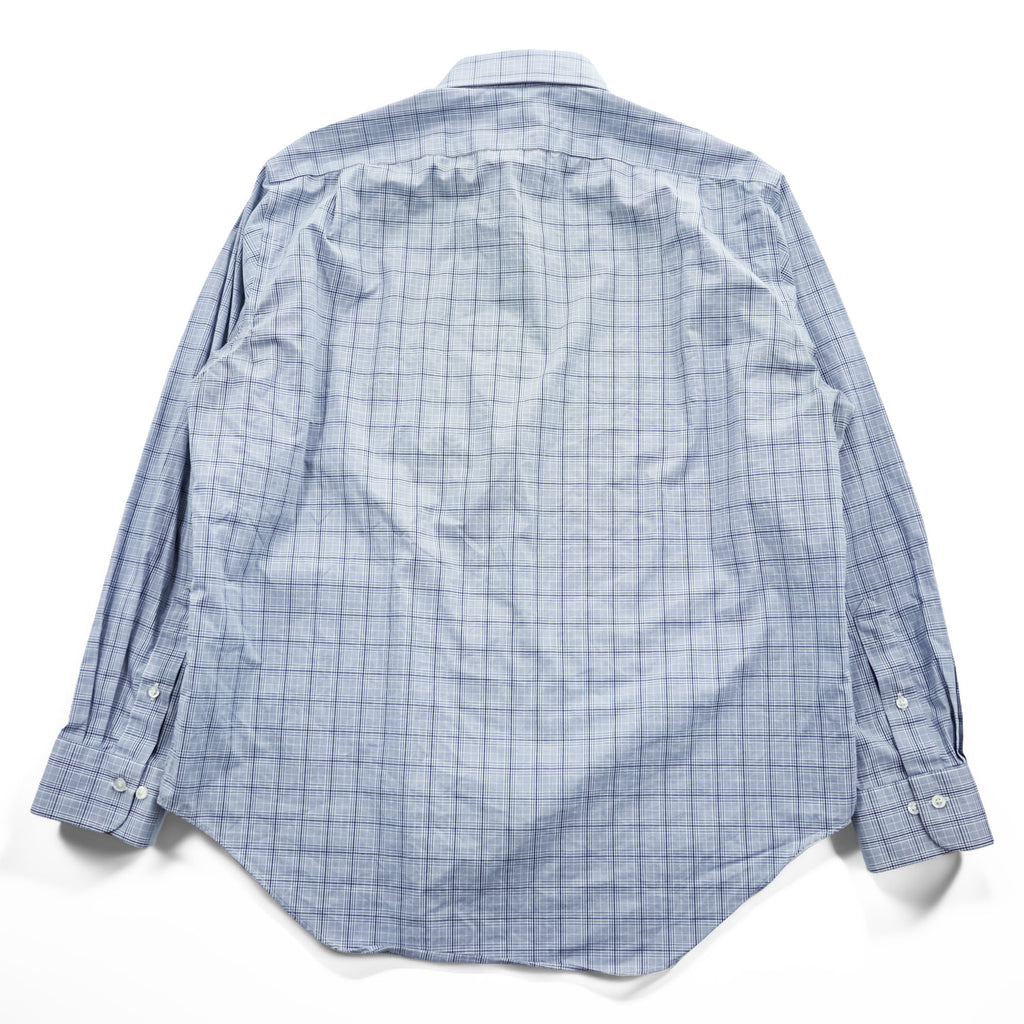 Lauren Ralph Lauren Classic Fit Light Blue Check Dress Shirt with Purple Grid 16½ 34/35 Cotton Blend Stretch Non-Iron