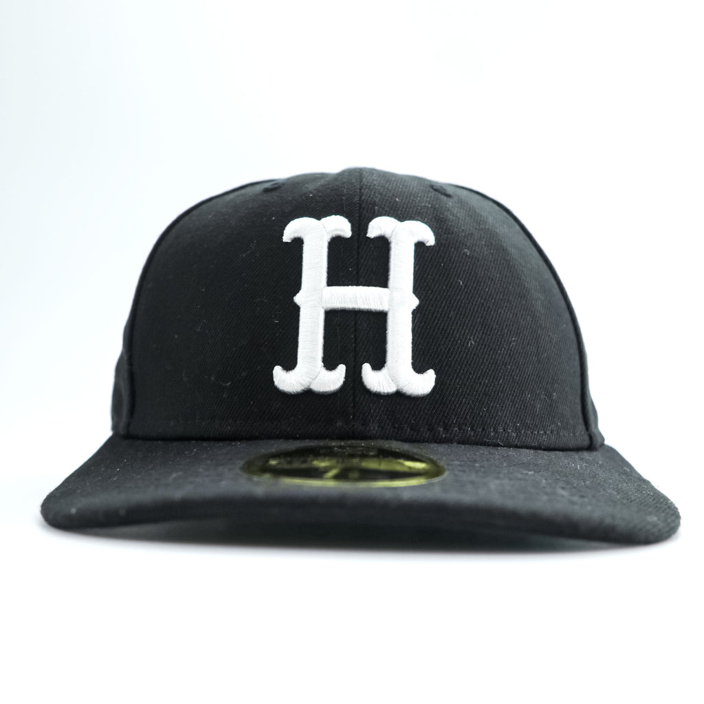 HUF × New Era 59FIFTY ベースボール キャップ 7 3/8 ブラック H刺繍