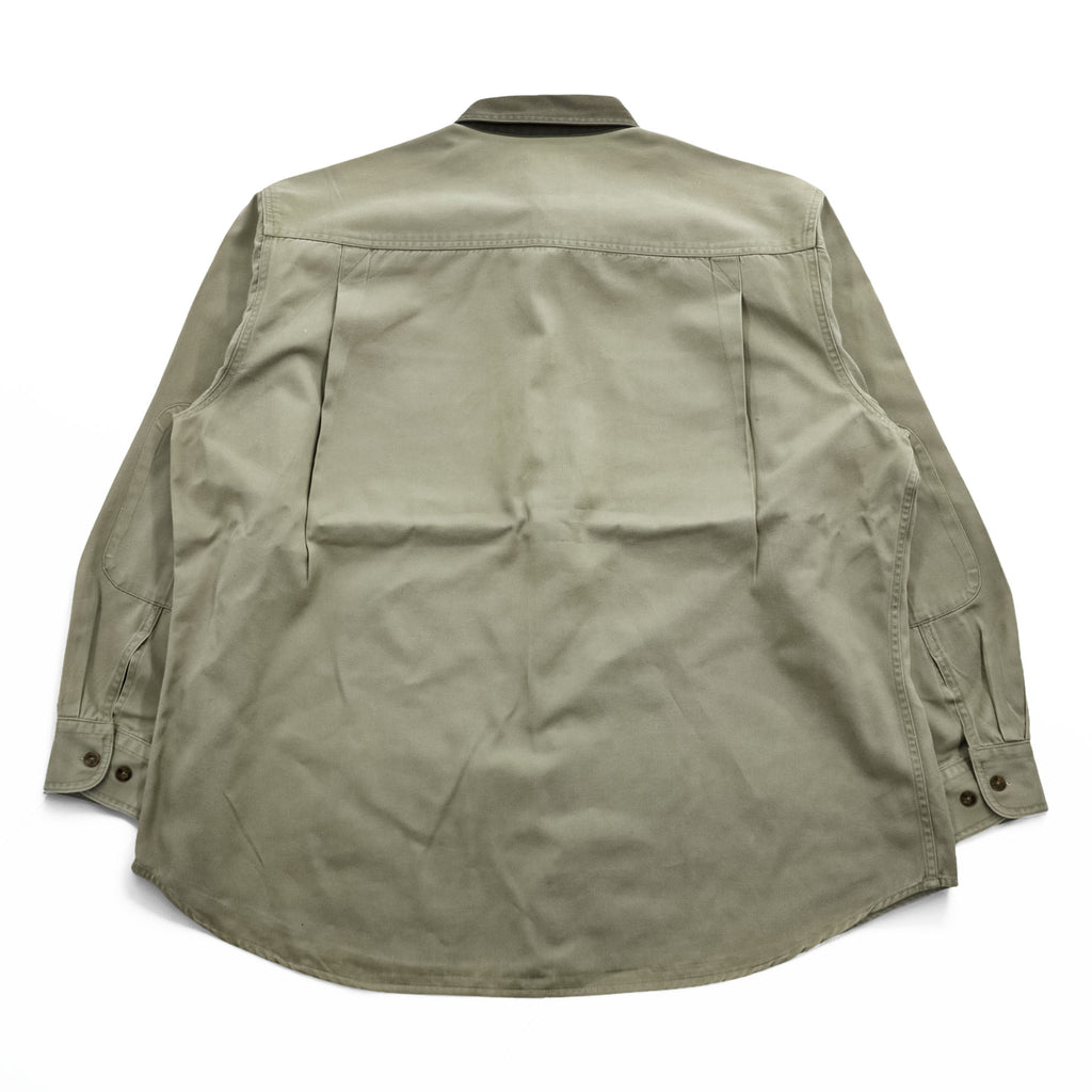 Woolrich Hunting Long Sleeve Shirt, Button Puffer, Elbow Patch, XL, Beige Khaki, 6078