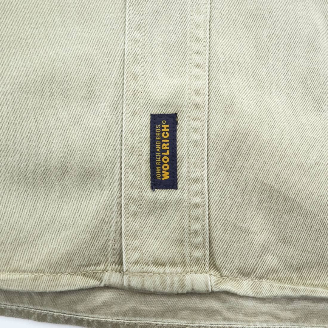 Woolrich Hunting Long Sleeve Shirt, Button Puffer, Elbow Patch, XL, Beige Khaki, 6078