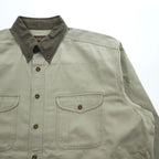Woolrich Hunting Long Sleeve Shirt, Button Puffer, Elbow Patch, XL, Beige Khaki, 6078