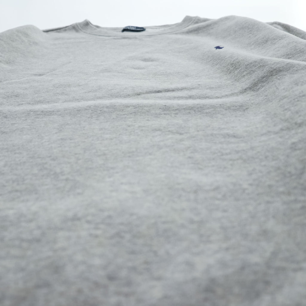 Polo Ralph Lauren 90s Vintage Sweatshirt Small Pony Embroidered Logo Brushed Lining Gray M