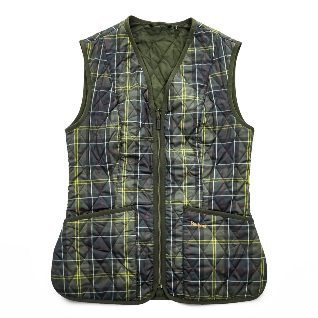 Barbour  キルティング ライナー ベスト M カーキ タータンチェック Barbour Tartan Betty LQU0327 TN11
