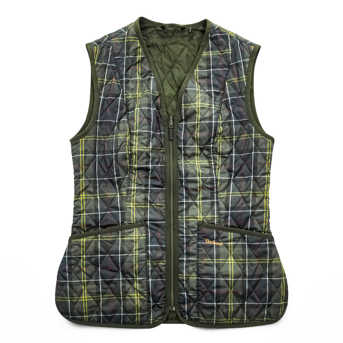 Barbour  キルティング ライナー ベスト M カーキ タータンチェック Barbour Tartan Betty LQU0327 TN11