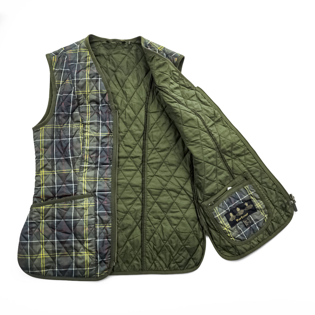 Barbour  キルティング ライナー ベスト M カーキ タータンチェック Barbour Tartan Betty LQU0327 TN11
