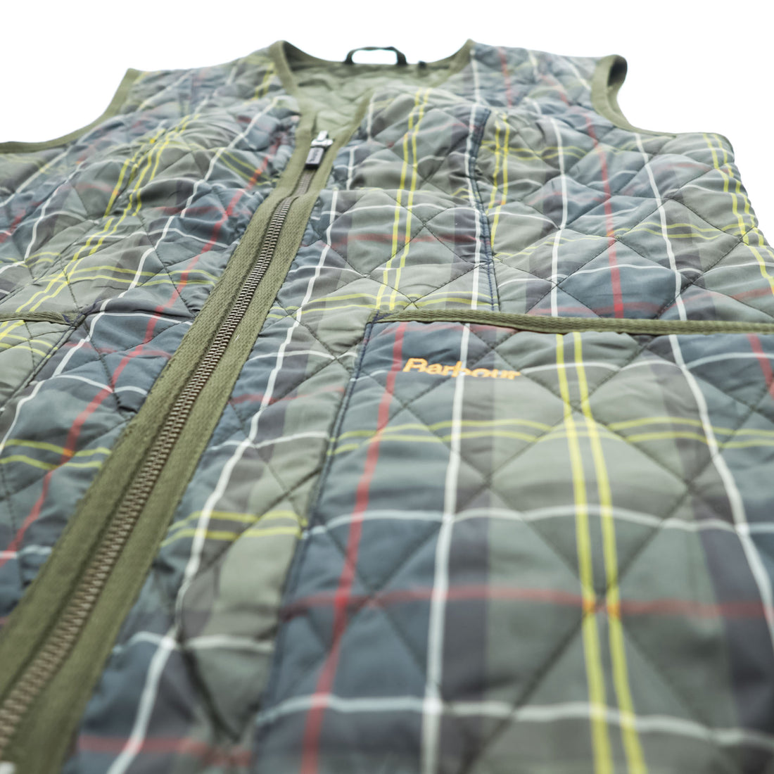 Barbour  キルティング ライナー ベスト M カーキ タータンチェック Barbour Tartan Betty LQU0327 TN11
