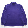 Polo Ralph Lauren 90s Vintage USA-Made Sweatshirt, Size L, Navy, Small Pony Logo Embroidery, Turtleneck, Loopwheeled
