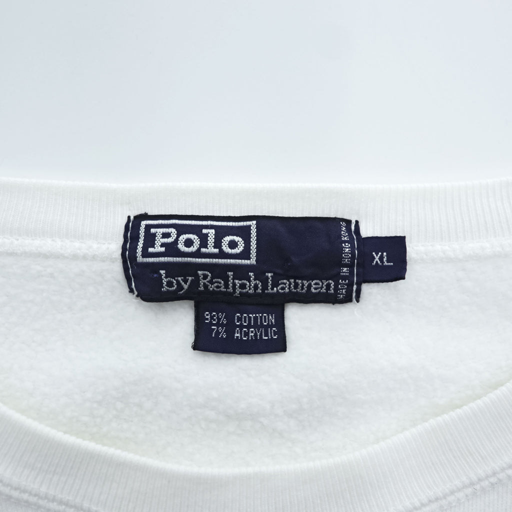 Polo Ralph Lauren 90年代 ヴィンテージ スウェット トレーナー XL ホワイト スモールポニー ロゴ 刺繍 ビッグサイズ