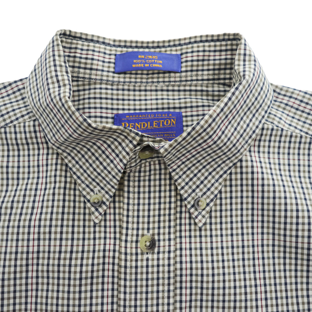 PENDLETON 長袖チェックシャツ M ブラウン ボタンダウン 胸ポケット