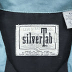 Levi's SILVER TAB 90年代 ヴィンテージ 半袖 ボーリングシャツ 開襟 オープンカラーシャツ L ブラック ブルー バックプリント ボックスシルエット