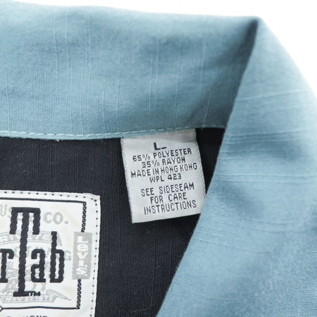 Levi's SILVER TAB 90年代 ヴィンテージ 半袖 ボーリングシャツ 開襟 オープンカラーシャツ L ブラック ブルー バックプリント ボックスシルエット