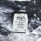SHAKA WEAR タイダイ Tシャツ L グレー ブラック ホワイト ブリーチ加工 USAコットン SUPER MAX HEAVY