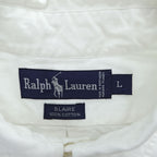Vintage 90s Ralph Lauren BLAIRE White Oxford Short Sleeve Button Down Shirt L Pony