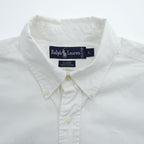Vintage 90s Ralph Lauren BLAIRE White Oxford Short Sleeve Button Down Shirt L Pony