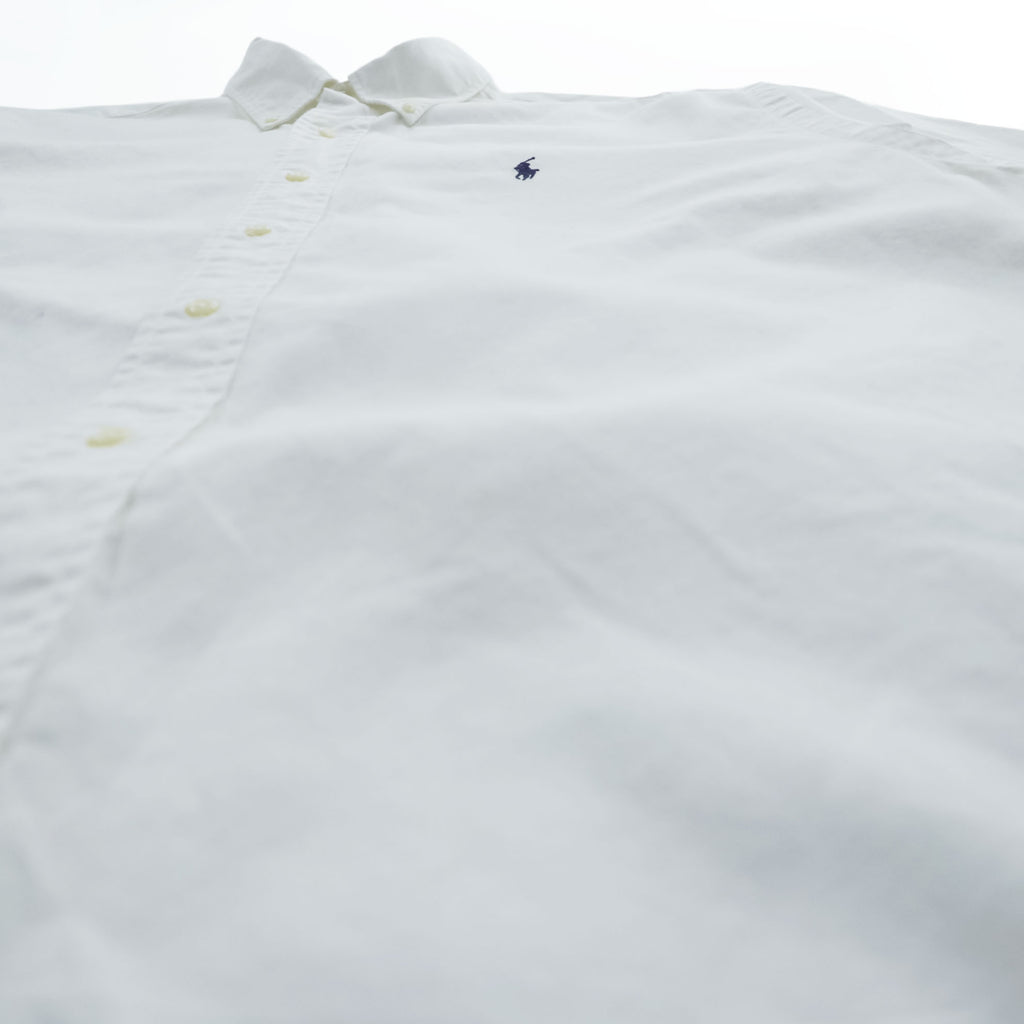 Vintage 90s Ralph Lauren BLAIRE White Oxford Short Sleeve Button Down Shirt L Pony