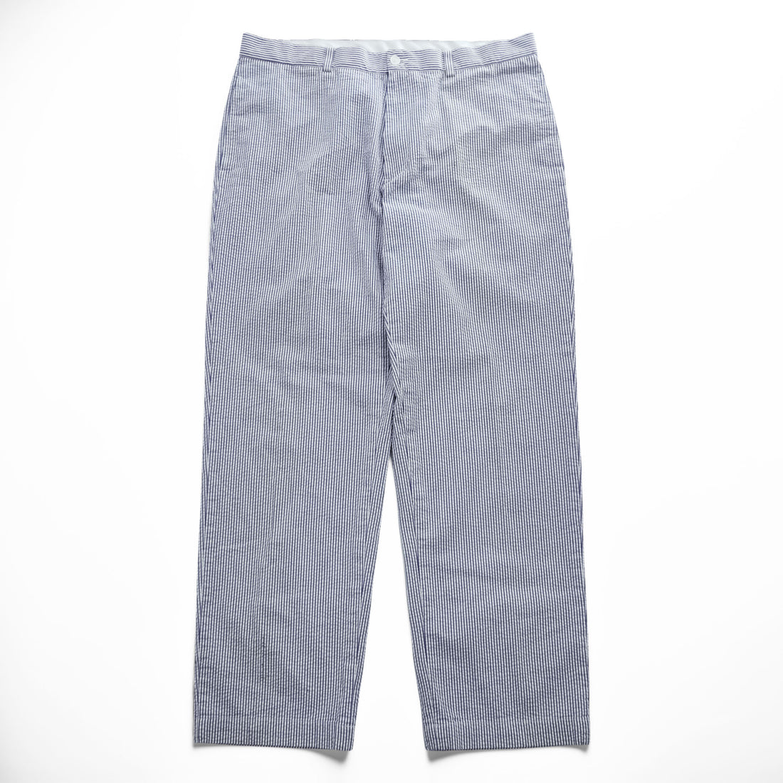 Brooks Brothers 346 シアサッカー スラックス パンツ L ブルー ホワイト ストライプ