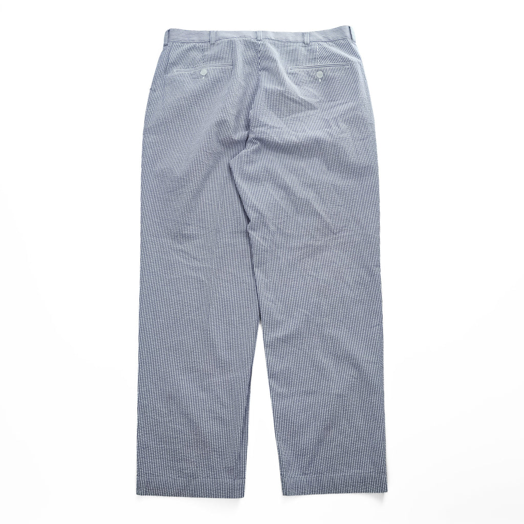 Brooks Brothers 346 シアサッカー スラックス パンツ L ブルー ホワイト ストライプ