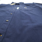 carhartt 半袖 ワークシャツ XL ネイビー キャンバス ストレッチ ビッグサイズ Rugged Flex Relaxed Fit Midweight Canvas S/S Shirt ボタンダウン TW3555-M 未使用品