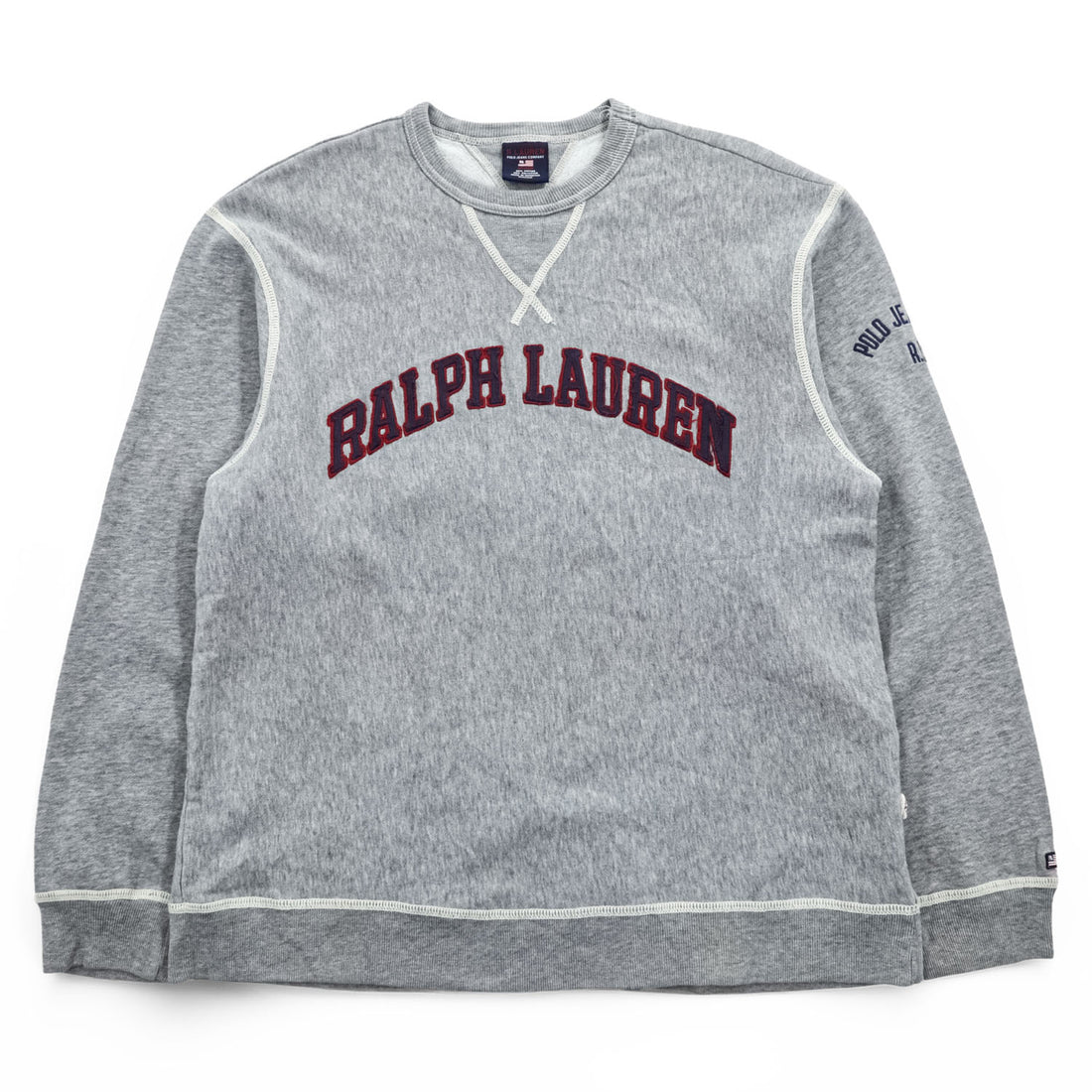 Ralph Lauren 90年代 ヴィンテージ スウェット トレーナー M グレー 刺繍 アーチロゴ POLO JEANS COMPANY