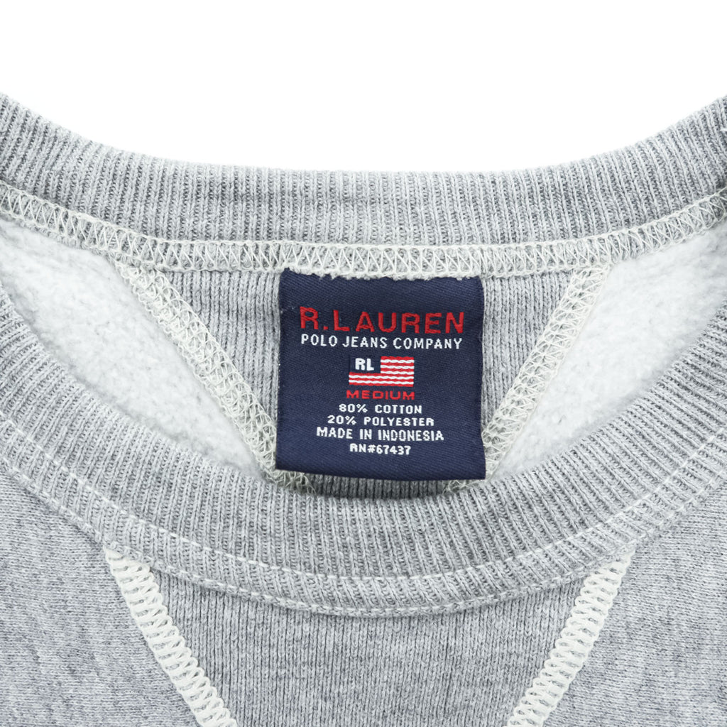 Ralph Lauren 90年代 ヴィンテージ スウェット トレーナー M グレー 刺繍 アーチロゴ POLO JEANS COMPANY