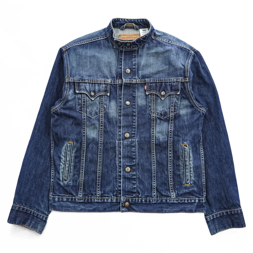 Levi's 00年代 ヴィンテージ スタンドカラー デニムジャケット Gジャン L インディゴ EASY RIDER シングル ライダース USAモデル スナップボタン 70550-0496