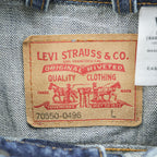 Levi's 00年代 ヴィンテージ スタンドカラー デニムジャケット Gジャン L インディゴ EASY RIDER シングル ライダース USAモデル スナップボタン 70550-0496