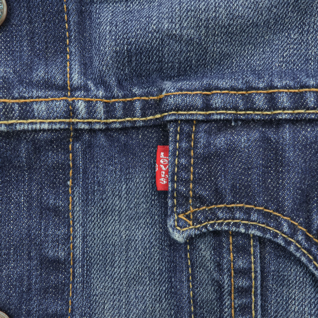 Levi's 00年代 ヴィンテージ スタンドカラー デニムジャケット Gジャン L インディゴ EASY RIDER シングル ライダース USAモデル スナップボタン 70550-0496
