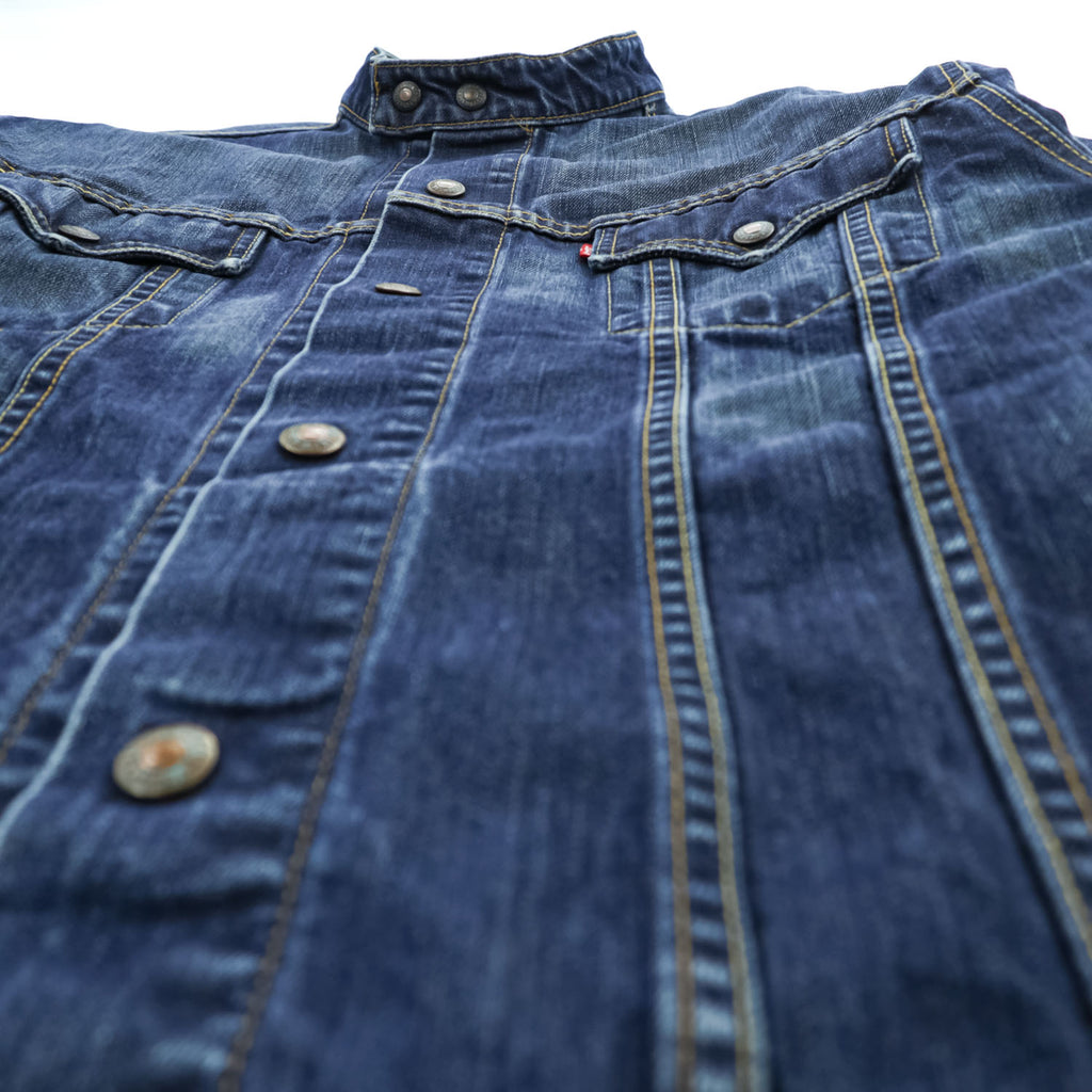 Levi's 00年代 ヴィンテージ スタンドカラー デニムジャケット Gジャン L インディゴ EASY RIDER シングル ライダース USAモデル スナップボタン 70550-0496