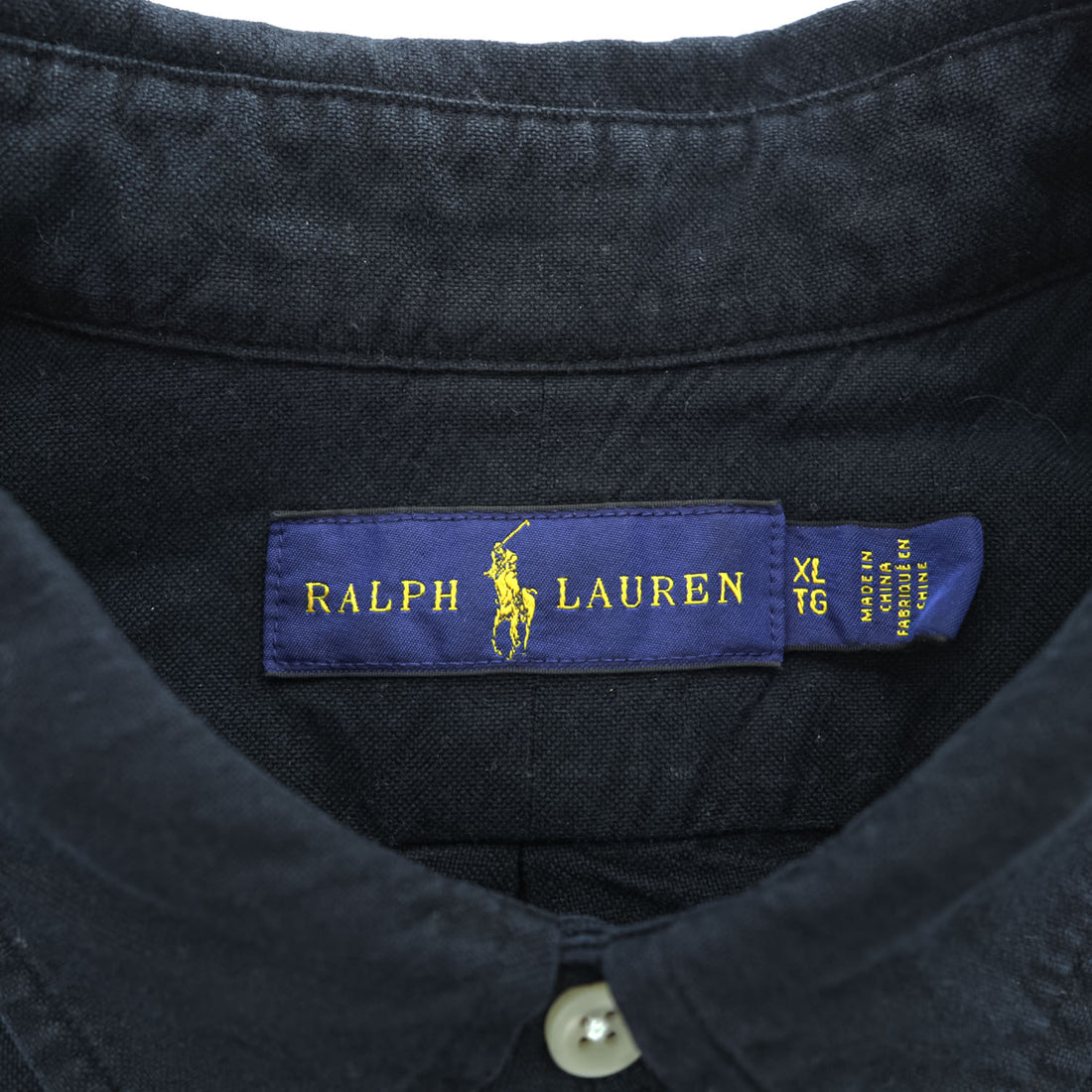 Ralph Lauren 半袖 オックスフォードシャツ XL ブラック スモールポニー ロゴ 刺繍 ビッグサイズ ボタンダウン