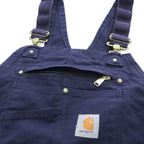 carhartt ダック地 ダブルニー オーバーオール XL 38×32 ネイビー キャンバス 102776-412
