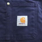 carhartt ダック地 ダブルニー オーバーオール XL 38×32 ネイビー キャンバス 102776-412