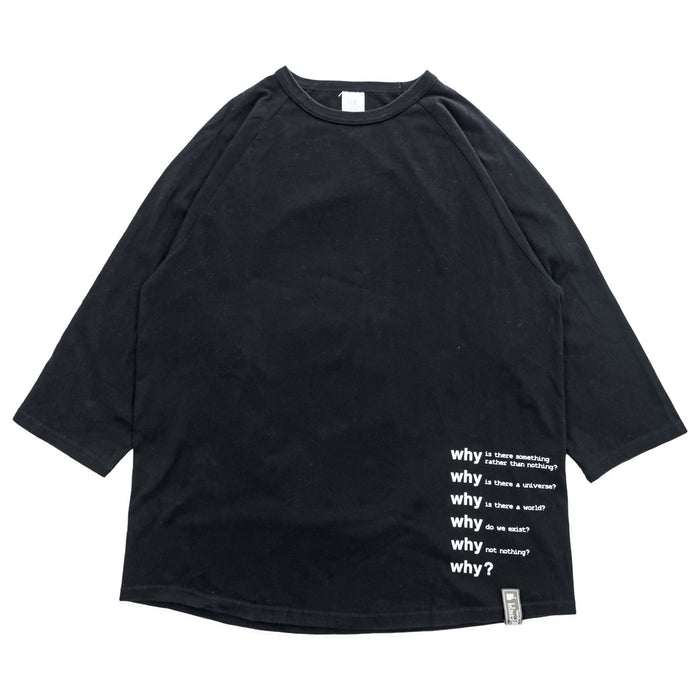 blackmeans 長袖 ロングスリーブ Tシャツ ロンT XL ブラック バックプリント Why?