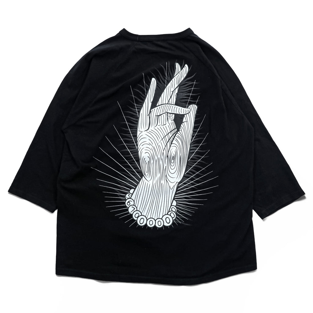blackmeans 長袖 ロングスリーブ Tシャツ ロンT XL ブラック バックプリント Why?