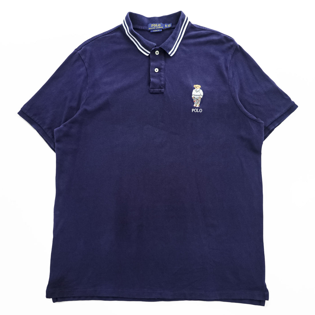 POLO RALPH LAUREN ポロベア 刺繍 ポロシャツ ネイビー XL クラシックフィット